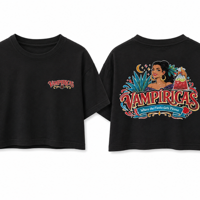 Vampiricas Crop Tee – Black