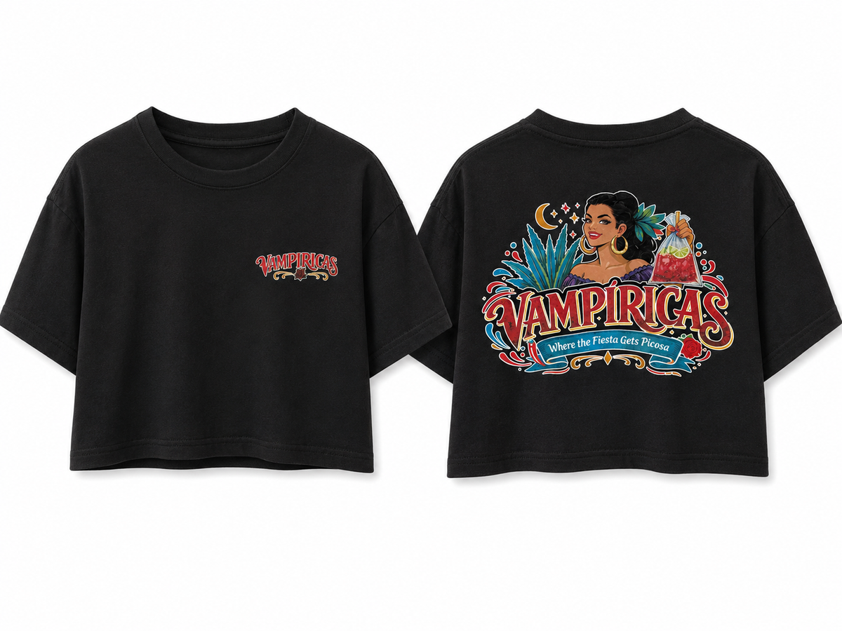 Vampiricas Crop Tee – Black
