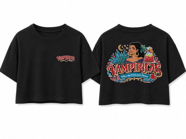 Vampiricas Crop Tee – Black