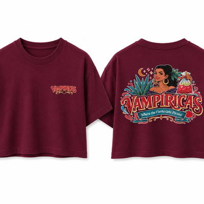 Vampiricas Crop Tee - Burgundy
